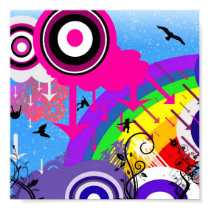 Retro rainbow print posters