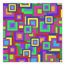 Retro Rainbow Squares Pattern Photo