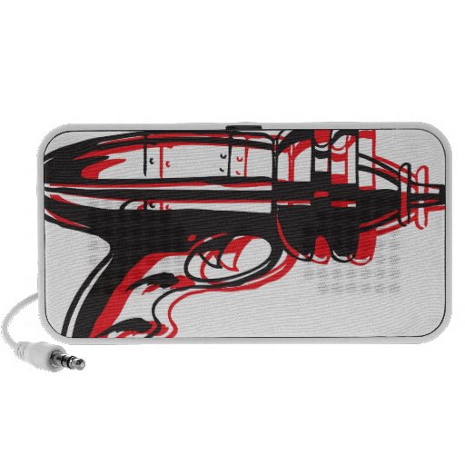 Retro Ray Gun Doodle Speakers