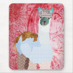 Retro Red Alpaca Art Mousepad mousepads