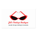 Retro Red Cat Eye Sunglasses Business Card Templates