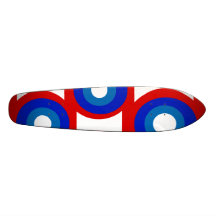 Retro red white and blue circle's skate deck