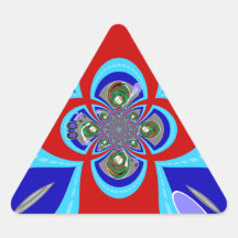Retro red white blue turntable design sticker