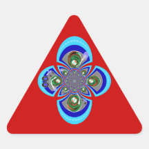 Retro red white blue turntable pattern stickers