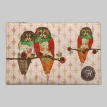 Retro Rose Owls Monogram  Travel Accessory Bag bagettes bags