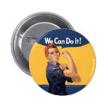 Retro Rosie We Can Do It Pinback Buttons