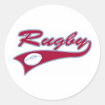 Retro Rugby Round Sticker
