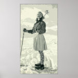 RETRO SKI GIRL SPORT POSTER