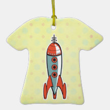 retro space rocket christmas ornaments