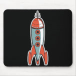 retro space rocket mouse mats