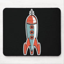 retro space rocket mouse mats