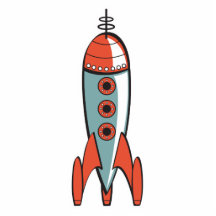 retro space rocket photo sculpture