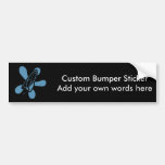 Retro Splat Rocket Black Blue Bumper Stickers