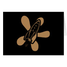 Retro Splat Rocket Black Orange Card
