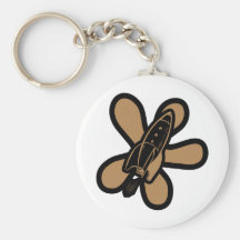 Retro Splat Rocket Black Orange Keychain