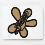 Retro Splat Rocket Black Orange Mousepads