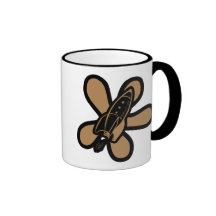 Retro Splat Rocket Black Orange Mug