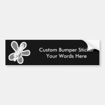 Retro Splat Rocket White Grey Bumper Sticker