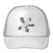 Retro Splat Rocket White Grey Mesh Hats