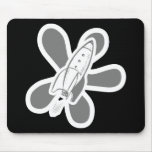 Retro Splat Rocket White Grey Mouse Mats