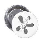 Retro Splat Rocket White Grey Pins