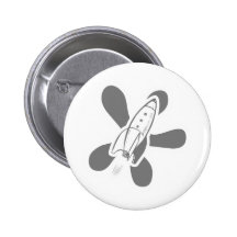 Retro Splat Rocket White Grey Pins