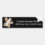 Retro Splat Rocket White Orange Bumper Stickers