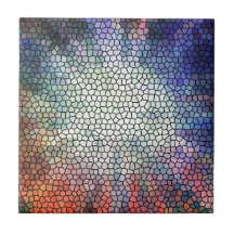 Retro stained glass tiles