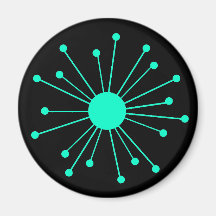 Retro Starburst Refrigerator Magnet