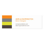 Retro stripes orange creative professional small business card