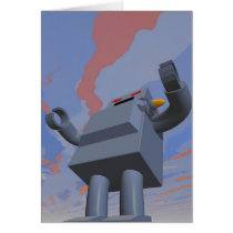 Retro Style Robot 2 Card cards
