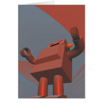 Retro Style Robot 3 Card cards