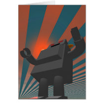 Retro Style Robot 4 Card cards