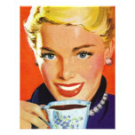 Retro Stylish Lady Coffee or Tea Social Invitation