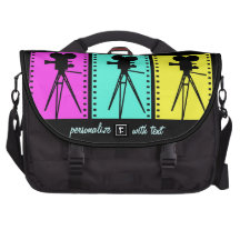 Retro Technicolor Film Strip Camera Silhouettes