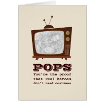 Retro Television Father's Day Greeting Cards