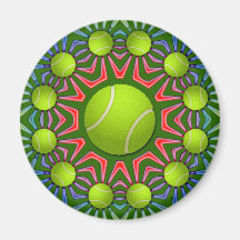RETRO TENNIS BALL DESIGN FRIDGE MAGNET