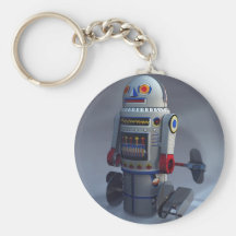 Retro Toy Robot Number 7 Keychain