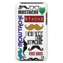 Retro Trendy Mustache Montage Barely There iPod Covers