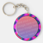 retro trippy photo frame keychain