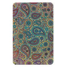 Retro Turquoise Rainbow Paisley motif Magnet