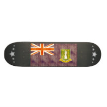 Retro Vintage British Virgin Islands Flag Skate Board