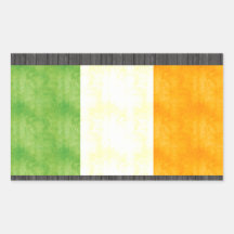 Retro Vintage Ireland Flag Rectangle Sticker