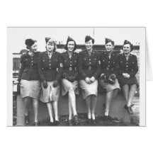 Retro Vintage Women in Uniform Military Women Cards