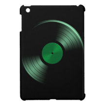Retro Vinyl Record Album in Green iPad Mini Cases