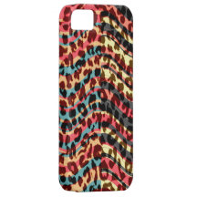 Retro wave stripes animal print texture of leopard