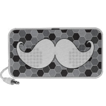 Retro White Handlebar Mustache Moustache Mini Speaker