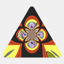Retro yellow orange turntable design stickers