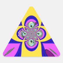 Retro yellow purple turntable design sticker
