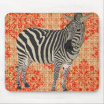 Retro Zebra II Orange Mousepad mousepads